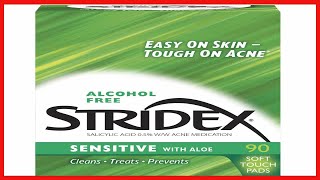 Stridex Medicated Acne Pads Sensitive 90count Pack of 3 [upl. by Shugart]