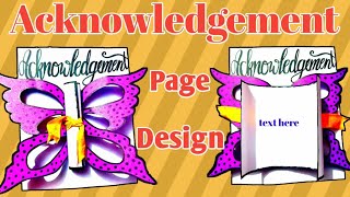 How to make acknowledgement page for project file school projects ideas [upl. by Merideth639]