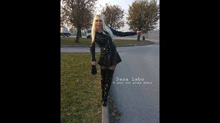 DANA LABO  walk in boots overknee high heels and leather jacket [upl. by Lonergan]