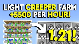 BEST 121 LIGHT CREEPER FARM Minecraft Tutorial  EASY amp INFINITE [upl. by Dulcle]