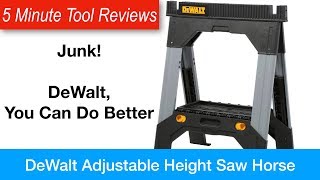 DeWalt Adjustable Height Saw Horses  Five Minute Tool Review [upl. by Nalod]