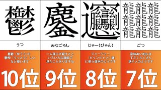 【漢字】難しすぎる一文字漢字ランキング解答編 [upl. by Jacques667]