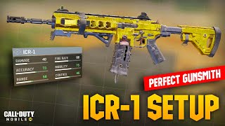 COD MOBILE ICR1 BEST GUNSMITH SETUP FAST ADS  NO RECOIL  CALL OF DUTY MOBILE ICR1 GUNSMITH SETUP [upl. by Netsyrk]