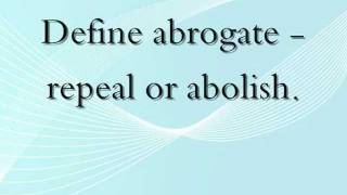 Define abrogate [upl. by Eloisa]