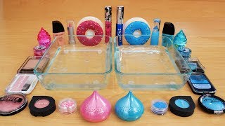 Mixing Makeup Eyeshadow Into Slime Pink vs Blue Special Series Part 46 Satisfying Slime Video [upl. by Adrea]