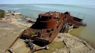 Beached Dredge at Port Nelson Manitoba Canada [upl. by Rubina382]