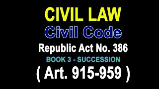 Audio Codal Civil Code  Philippines Part 4 Book 3 audiocodal succession law [upl. by Aicelf]