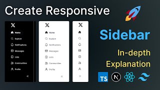 How to Build a Responsive Sidebar in React JS with Tailwind CSS  BeginnerFriendly Tutorial nextjs [upl. by Randell171]