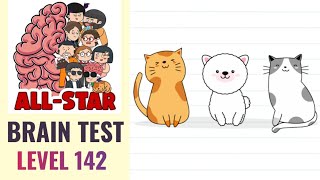 Brain Test All Star Level 142  Click on the cat below  Walkthrough [upl. by Jeunesse]