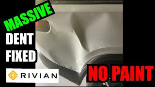 MASSIVE DENT ON RIVIAN FIXED  NO PAINT [upl. by Marybelle]