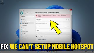 Fix We Cant Setup Mobile Hotspot Because Your PC Doesnt Have an Ethernet WiFi  Mobile Mobile Data [upl. by Notserp235]