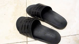 Adidas Womens Adilette Comfort Slide Sandals Review [upl. by Bilbe607]