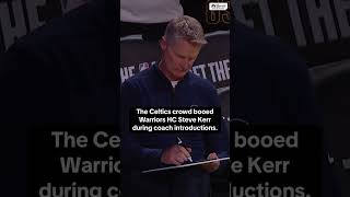 Celtics fans booed Steve Kerr 🔊 via NBC Sports Boston [upl. by Natty983]