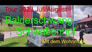 Tour2023 JuliAugust mit Womo Friedrichshafen Bodensee nach BalderschwangStpl Schwabenhof Allgäu [upl. by Betthel382]