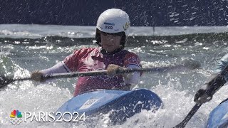 Evy Leibfarths storied Olympics ends in kayak cross quarterfinal  Paris Olympics  NBC Sports [upl. by Ahcsap]