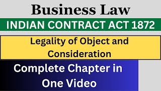 Indian Contract Act 1872  Legality of Object and Consideration  Complete Chapter  Business Laws [upl. by Goar]