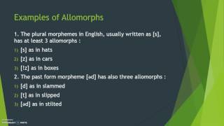 Morph and Allomorph Identification [upl. by Herzberg775]