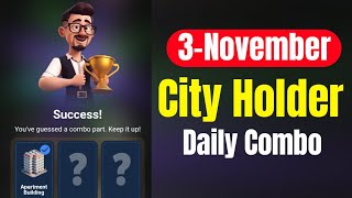 City Holder Airdrop Combo  City Holder Daily Combo Today 13 November [upl. by Cordova]