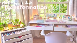 Desk  stationery organization makeover ✨🌿 back to school 2021 [upl. by Kono]