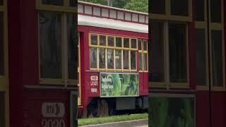 Streetcar rolls down Canal Street in MidCity New Orleans neworleans streetcars train tram [upl. by Potash]