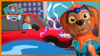 Mighty Pups Clean the Slippery Streets  PAW Patrol  Toy Play Episode for Kids [upl. by Tristan]