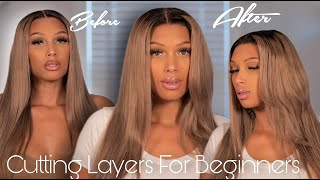 ✄ HOW TO CUT LAYERS IN A WIG💈 Beginner Friendly Tutorial [upl. by Llohcin755]