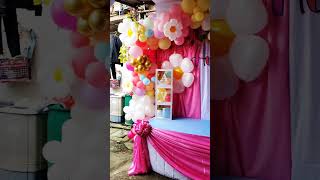 DIY BACKDROP DESIGN IDEAS BACKDROP DESIGN TUTORIAL daisy theme balloons set up [upl. by Murtagh]