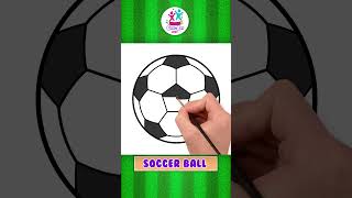 How to Draw SOCCER BALL ⚽  Easy Drawing for Kids hsorts youtubeshorts sports [upl. by Ynaoj654]