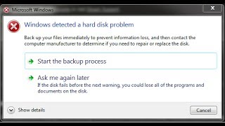 حل مشكلة Windows Detected a hard disk problem [upl. by Ynnol70]