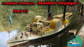 PADDLE WHEELER Steamboat Thomas Powell 11 Maiden Voyage Hudson River Live steam Walking Beam model [upl. by Mapes]