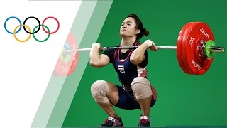 Thai weightlifter sets Olympic Record in Womens 58kg Weightlifting [upl. by Ahsetel904]