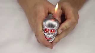 LightUp Skull with Sound Butane Soft Flame Lighter  Buylighterscom [upl. by Anallese]