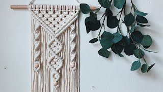 Macrame wall hanging tutorial  Easy beginner DIY [upl. by Lattie]