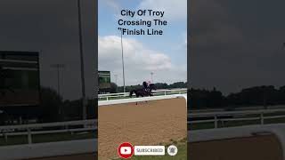 City Of Troy Crossing The Finish Line breederscup cityoftroy sierraleone delmar horseracing [upl. by Nosaj]