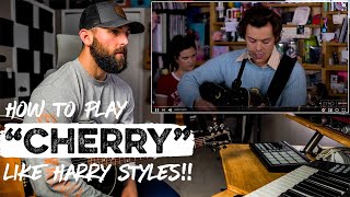 How To Play quotCherryquot LIKE HARRY STYLES  REACTION  Guitar Tutorial and CHORDS [upl. by Namyl263]