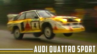 Group B Rally Monster  Audi Quattro Sport E2  1000 Lakes Rally [upl. by Erik]