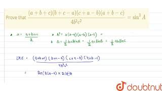 Prove that\nabcbcacababc4b2c2sin2A  CLASS 12  PROPERTIES AND SOLUTION [upl. by Nesahc315]