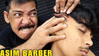 Unlimited Hair Cracking By Asim Barber  Head Massage amp Spine Cracking  Loud Neck Cracking  ASMR [upl. by Teador]