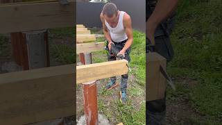 Masterful Woodworking Shaping Timber Beams with a Jigsaw [upl. by Alat]