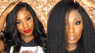 Realistic Glueless Kinky Straight Wig  Affordable OMGHERHAIR [upl. by Aihsetel745]