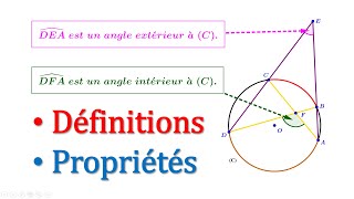 Arcs et angles  Angles intérieurs et angles extérieurs à un cercle [upl. by Ennavoj]