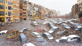 5 minutes ago chaos in Girona  Massive floods submerge cars and houses in Girona [upl. by Isdnyl887]