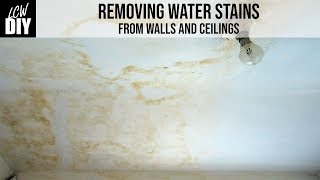 How to Remove Water Stains On Ceiling and Walls  DIY Vlog 9 [upl. by Arvie]