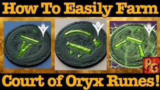 Destiny How To Farm Runes For The Court of Oryx Reciprocal Stolen And Antiquated rune Farming [upl. by Airdnek952]