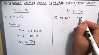 How to convert degree celsius temperature to kelvin temperature  convert from °C to K [upl. by Rani838]