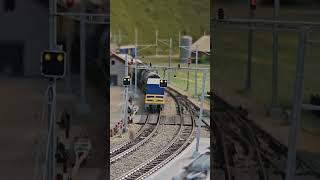 Ausfahrt aus Bergün Richtung Preda railroad modeltrains trains train [upl. by Serolod]