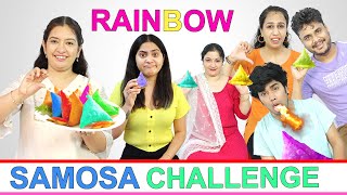 RAINBOW SAMOSA Eating Challenge  CookWithNisha [upl. by Ecirtra]