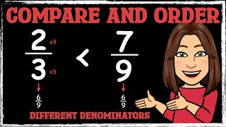 Compare and Order Different Denominators  Fractions  Maths with Mrs B [upl. by Lali]