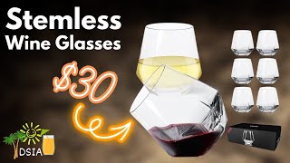 Unique Stemless Wine Glasses  Set of 6 [upl. by Litt793]