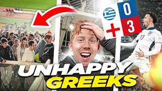 Hellas Fans Go CRAZY As England SMASH Greece 30 In Athens [upl. by Halilahk893]